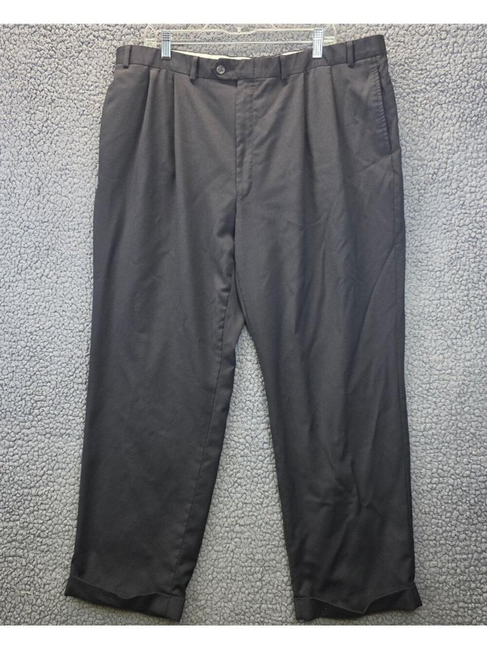 Vintage 90s Lauren Ralph Lauren 42 Total Comfort Pleated Wool Dress Pants Black